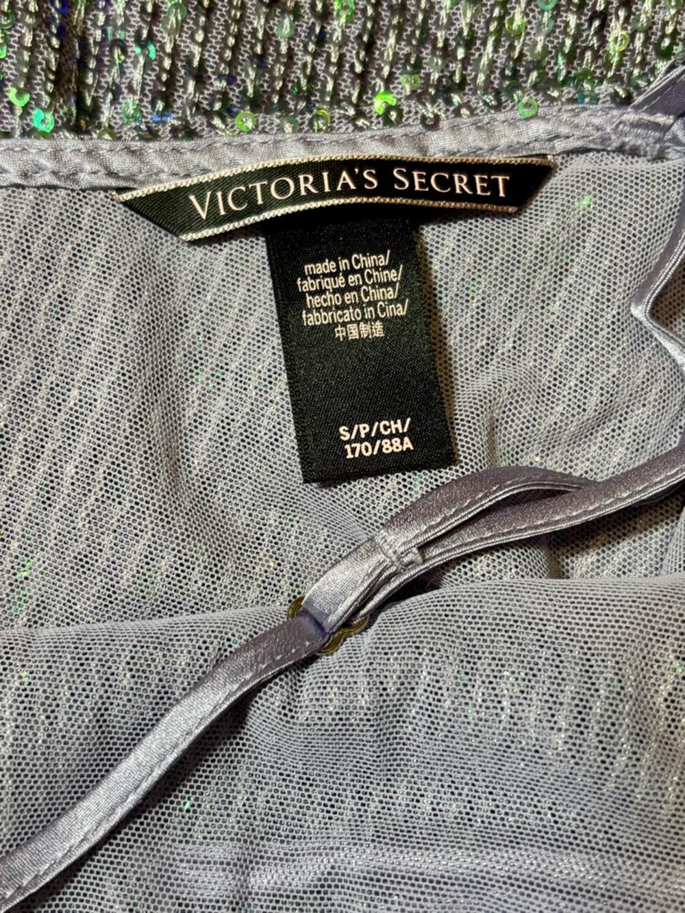 Victoria's Secret Slip Mini Purple Lilac Dress Sequin  Lingerie Sz Small - Picture 5 of 8